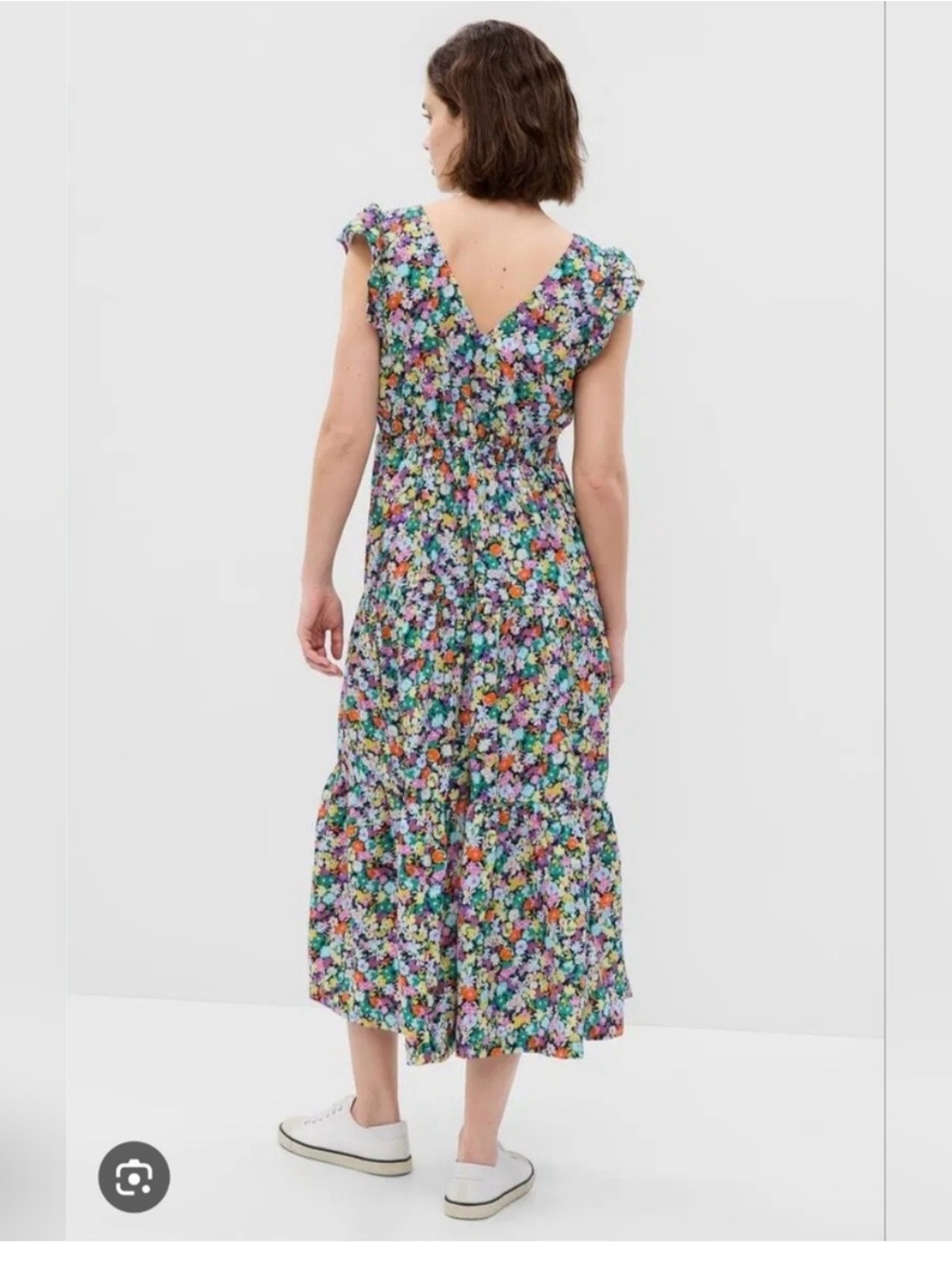 GAP Floral Ruffle Midi Dress in Multicolor - Picture 2 of 11